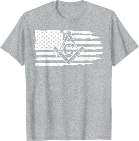Freemason Masonic Fraternal Freemasonry USA Flag America T-Shirt - FUKAMASONIC