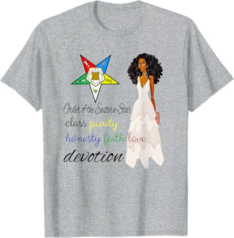 Order Of The Eastern Star OES Class Devotion Purity Diva T-Shirt - FUKAMASONIC