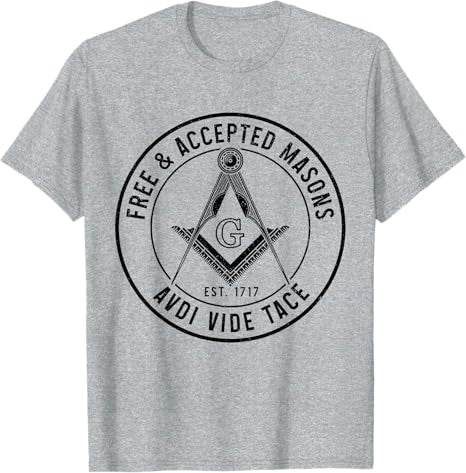 Mason Freemason Masonic Square & Compass Symbol T-Shirt - FUKAMASONIC