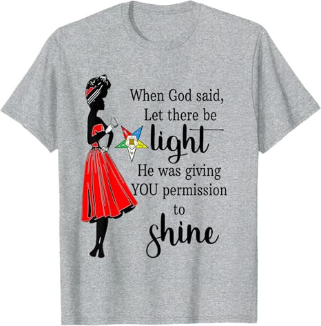 Order Of The Eastern Star OES Ring Permission To Shine T-Shirt - FUKAMASONIC