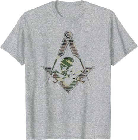 Masonic Square Compass Master Mason Camo - Freemason T-Shirt T-Shirt - FUKAMASONIC