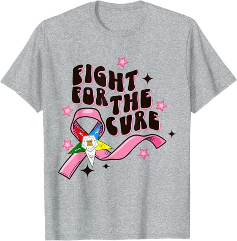 OES Fight For The Cure Eastern Star Breast Cancer Awareness T-Shirt - FUKAMASONIC