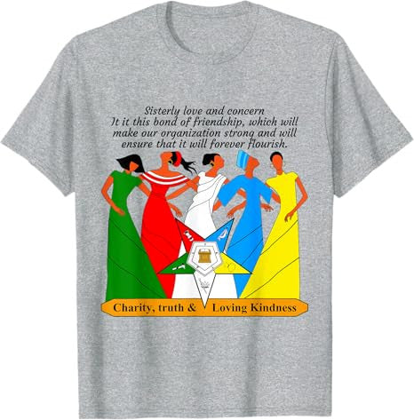 OES Sisterly Love & Concern Charity Truth & Loving Kindness T-Shirt - FUKAMASONIC
