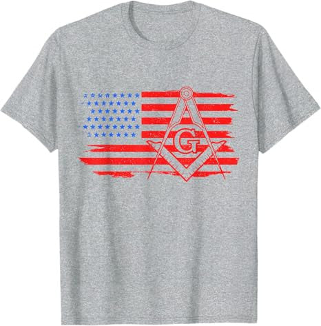 Mason Masonic US Flag Square T-Shirt - FUKAMASONIC