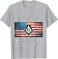 American Made Masonic USA Flag Square Compass Freemason T-Shirt - FUKAMASONIC