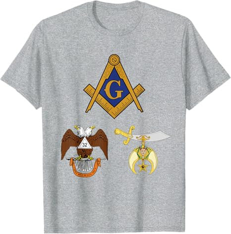 Master Mason 32nd Degree Shrine AASR Noble Masonic WD Blue T-Shirt - FUKAMASONIC