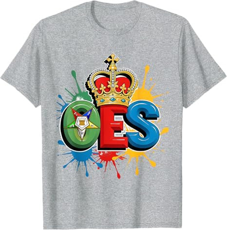 OES Queen Crown Diamond WaterColor Order of the Eastern Star T-Shirt - FUKAMASONIC