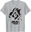 Masons AF&AM Torn Ripped Skin Symbol Masonic Father's Day T-Shirt - FUKAMASONIC