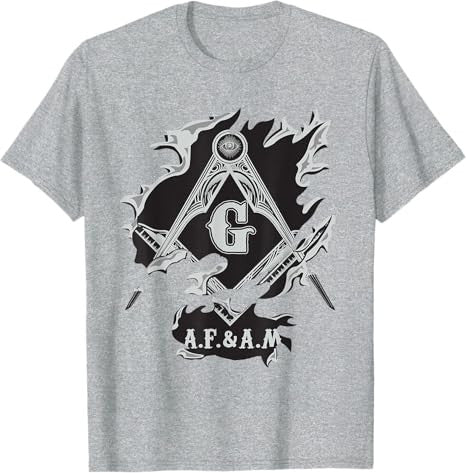 Masons AF&AM Torn Ripped Skin Symbol Masonic Father's Day T-Shirt - FUKAMASONIC