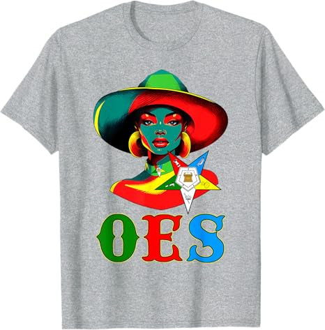 OES Black Sister Floppy Hat Eastern Star Women's Equality T-Shirt - FUKAMASONIC