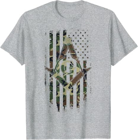 Masonic American Flag Square and Compass - Freemason T-Shirt T-Shirt - FUKAMASONIC