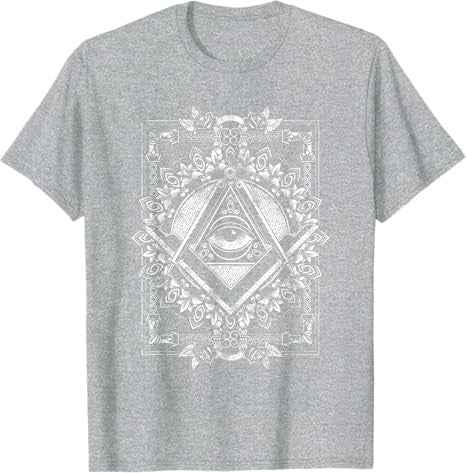 Freemason All seeing Eye The Masonic Square Compasses T-Shirt - FUKAMASONIC