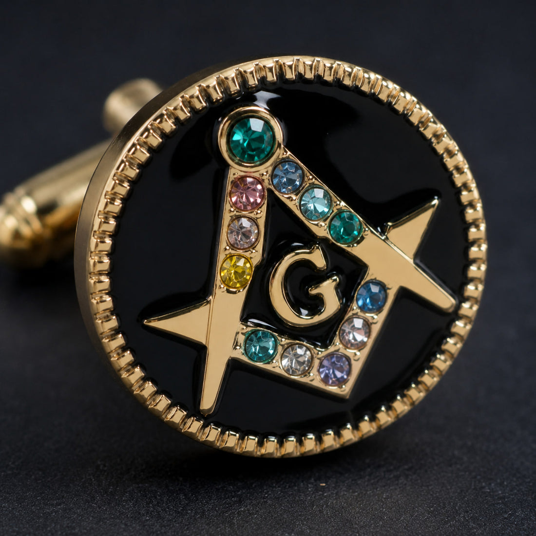 Freemasonry Master Mason Color Gems Masonic Cufflink