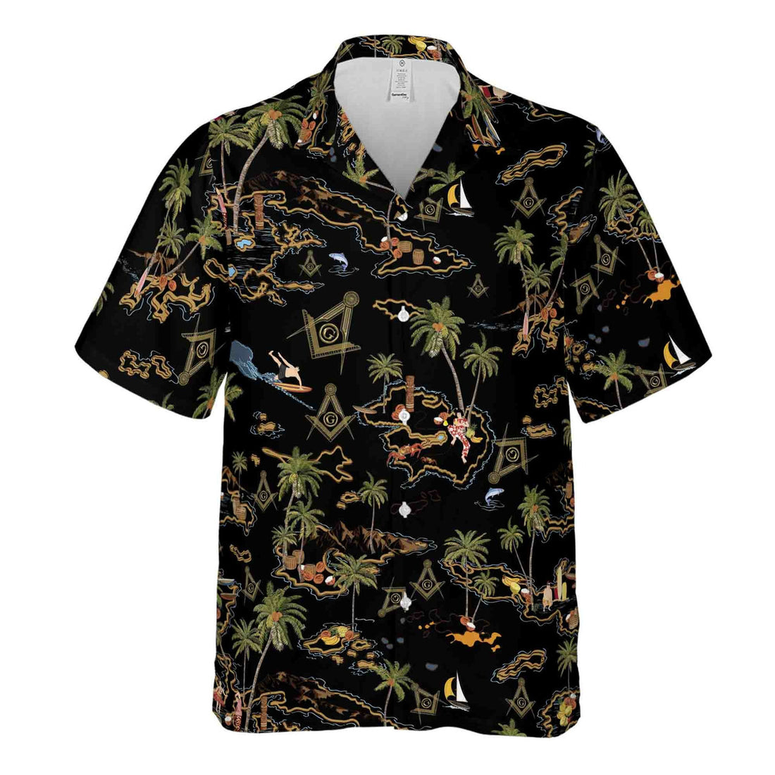 Masonic Tropical Freemasonry Palm Island Freemason Hawaiian Shirt S-5XL - FUKAMASONIC