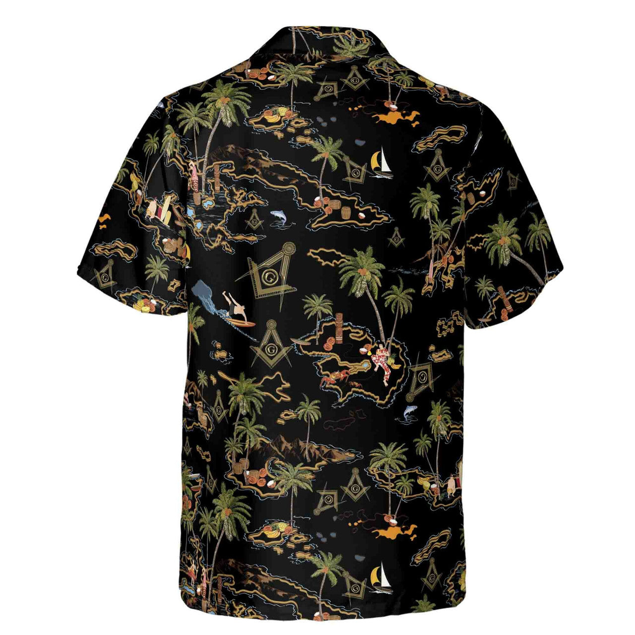 Masonic Tropical Freemasonry Palm Island Freemason Hawaiian Shirt S-5XL - FUKAMASONIC