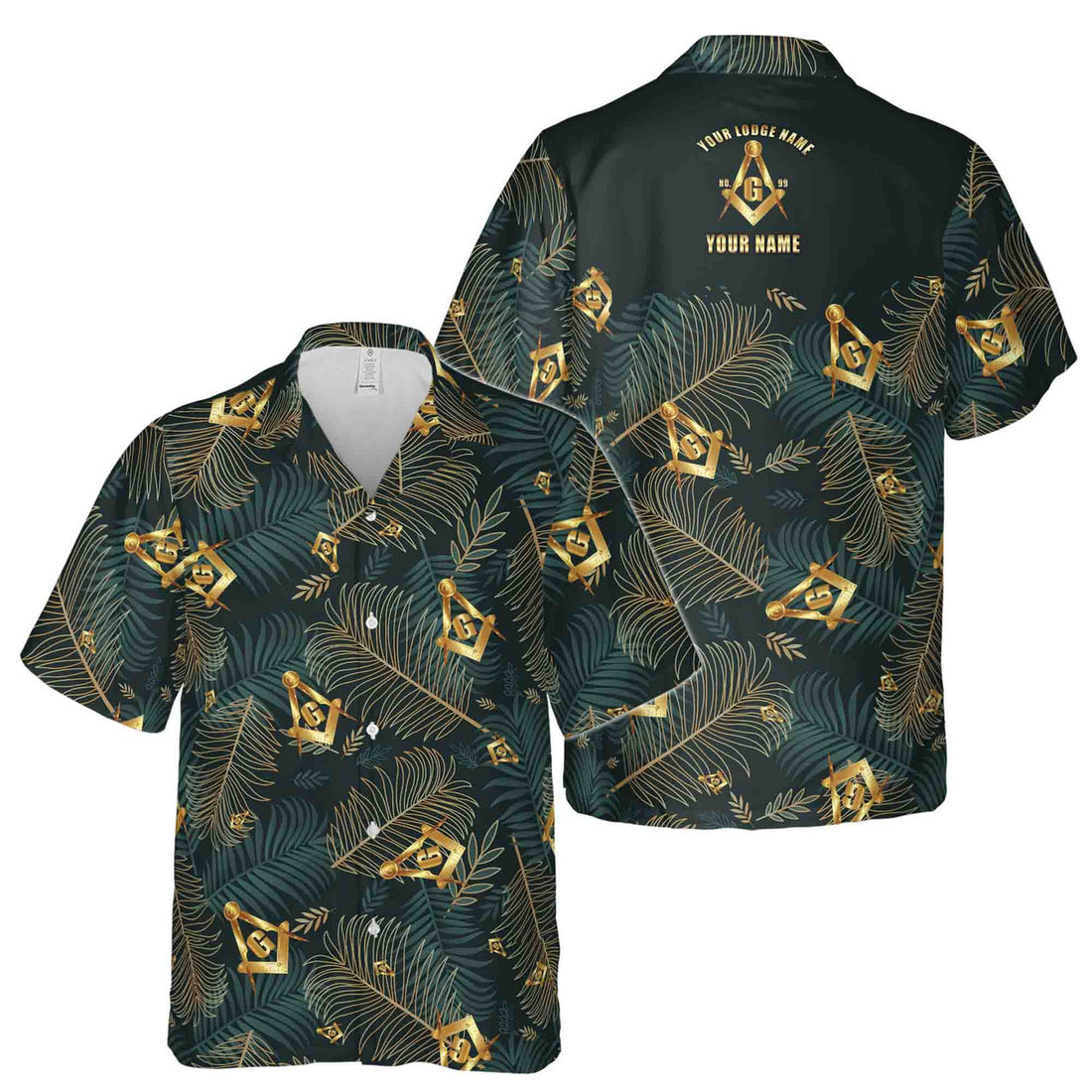 Customize Masonic Master Mason Tropical Palm Leafs Hawaiian Shirt S-5XL - FUKAMASONIC