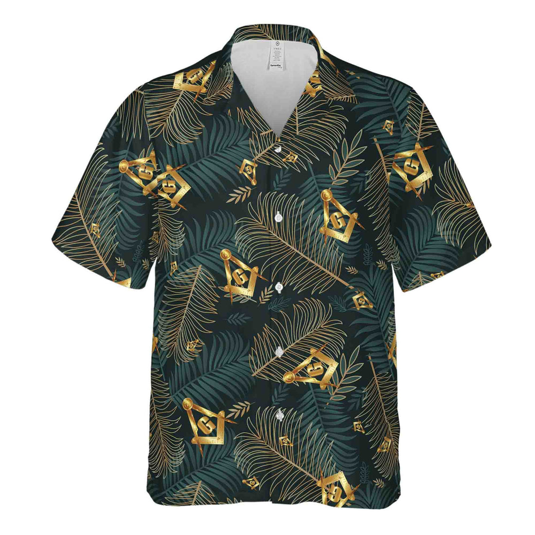 Customize Masonic Master Mason Tropical Palm Leafs Hawaiian Shirt S-5XL - FUKAMASONIC