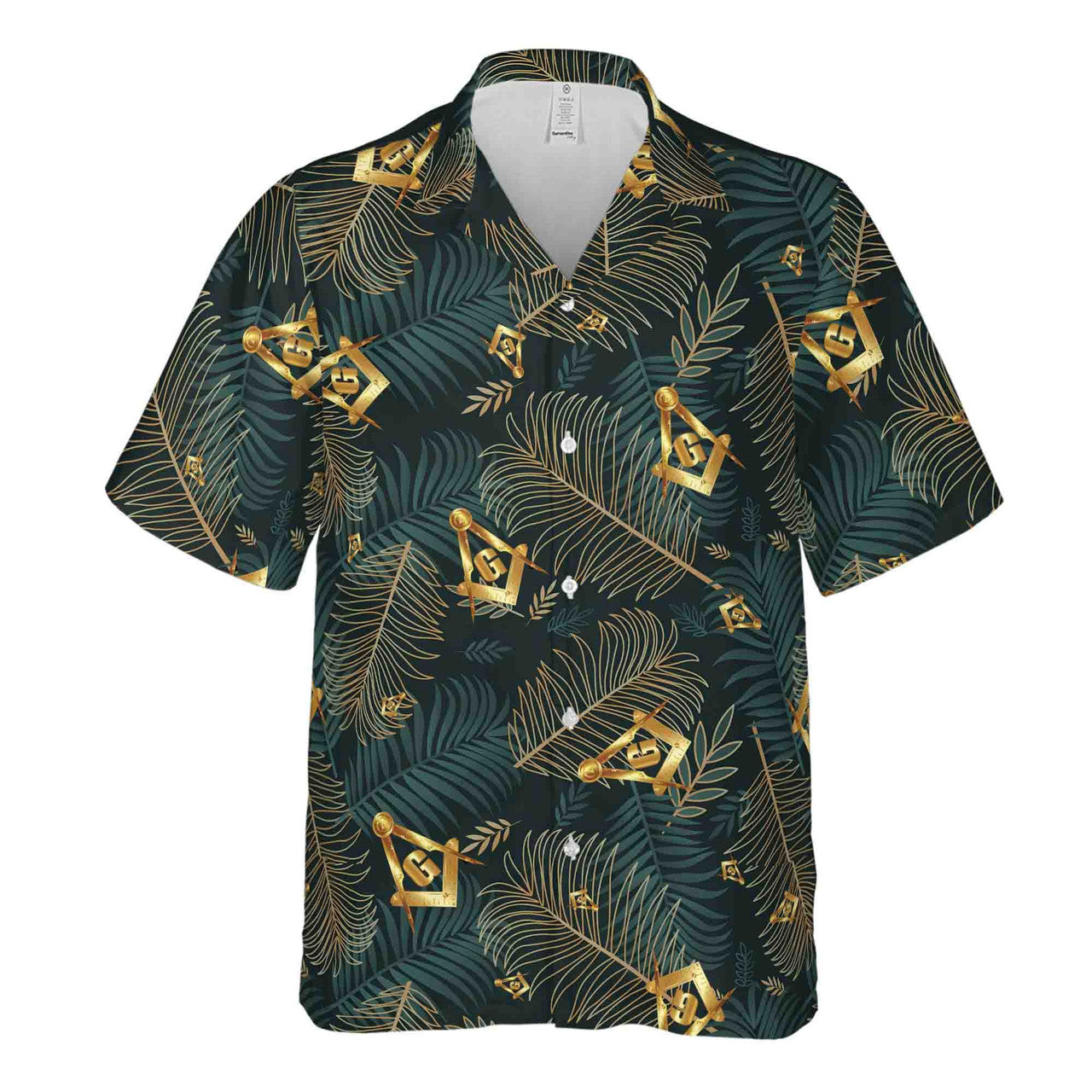 Customize Masonic Master Mason Tropical Palm Leafs Hawaiian Shirt S-5XL - FUKAMASONIC