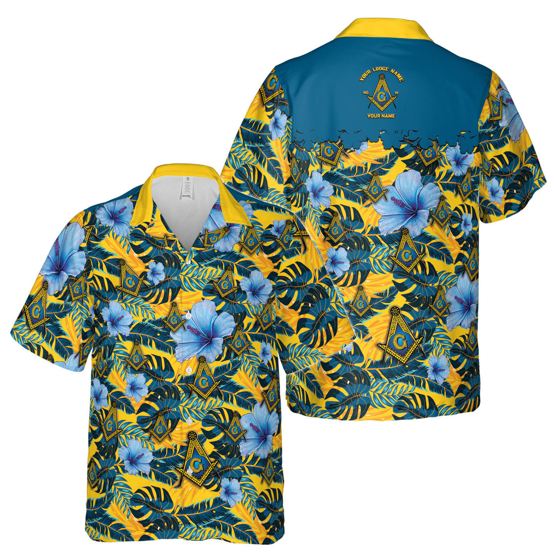 Personalized Masonic Freemason Tropical Floral Hawaiian Shirt S-5XL - FUKAMASONIC