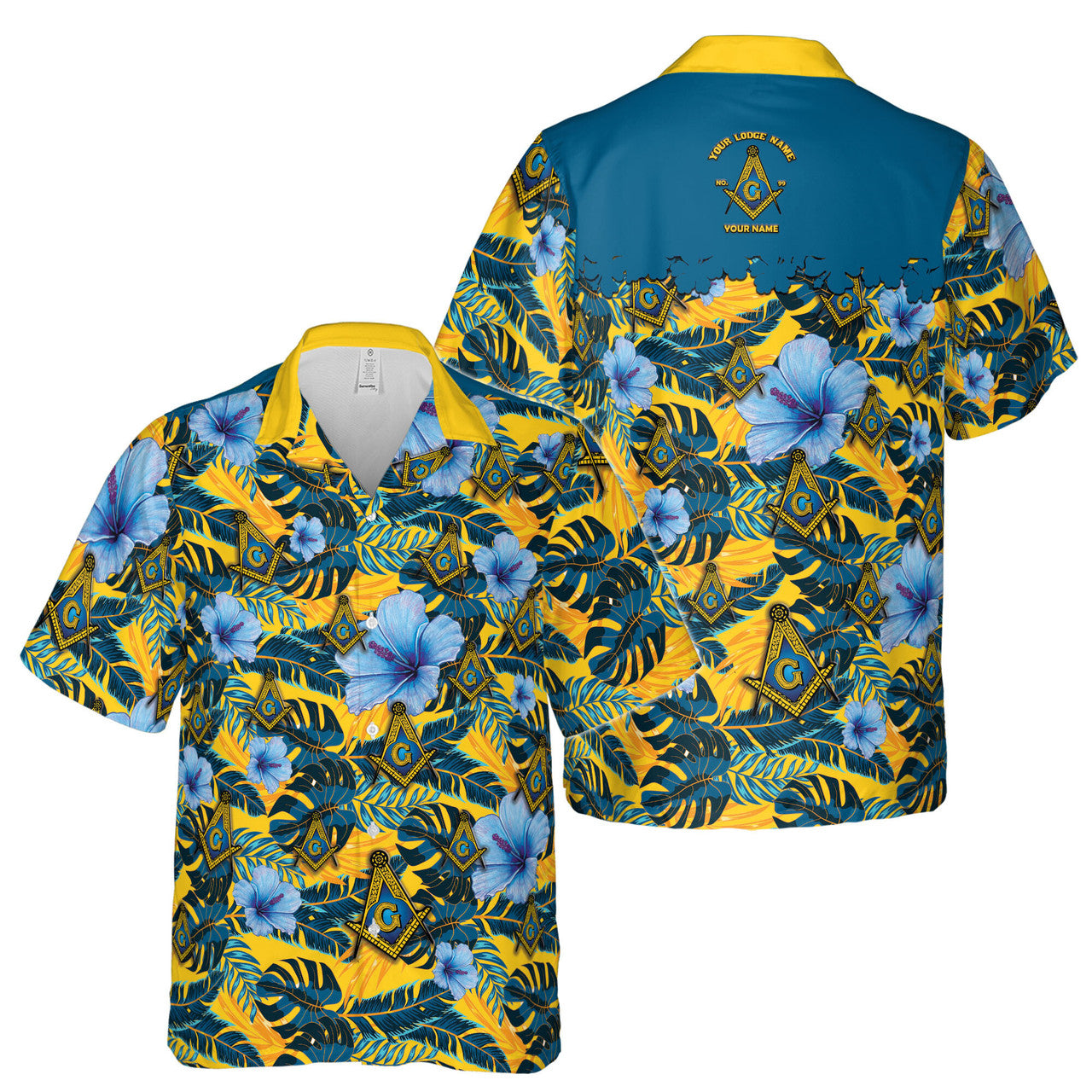 Personalized Masonic Freemason Tropical Floral Hawaiian Shirt S-5XL - FUKAMASONIC