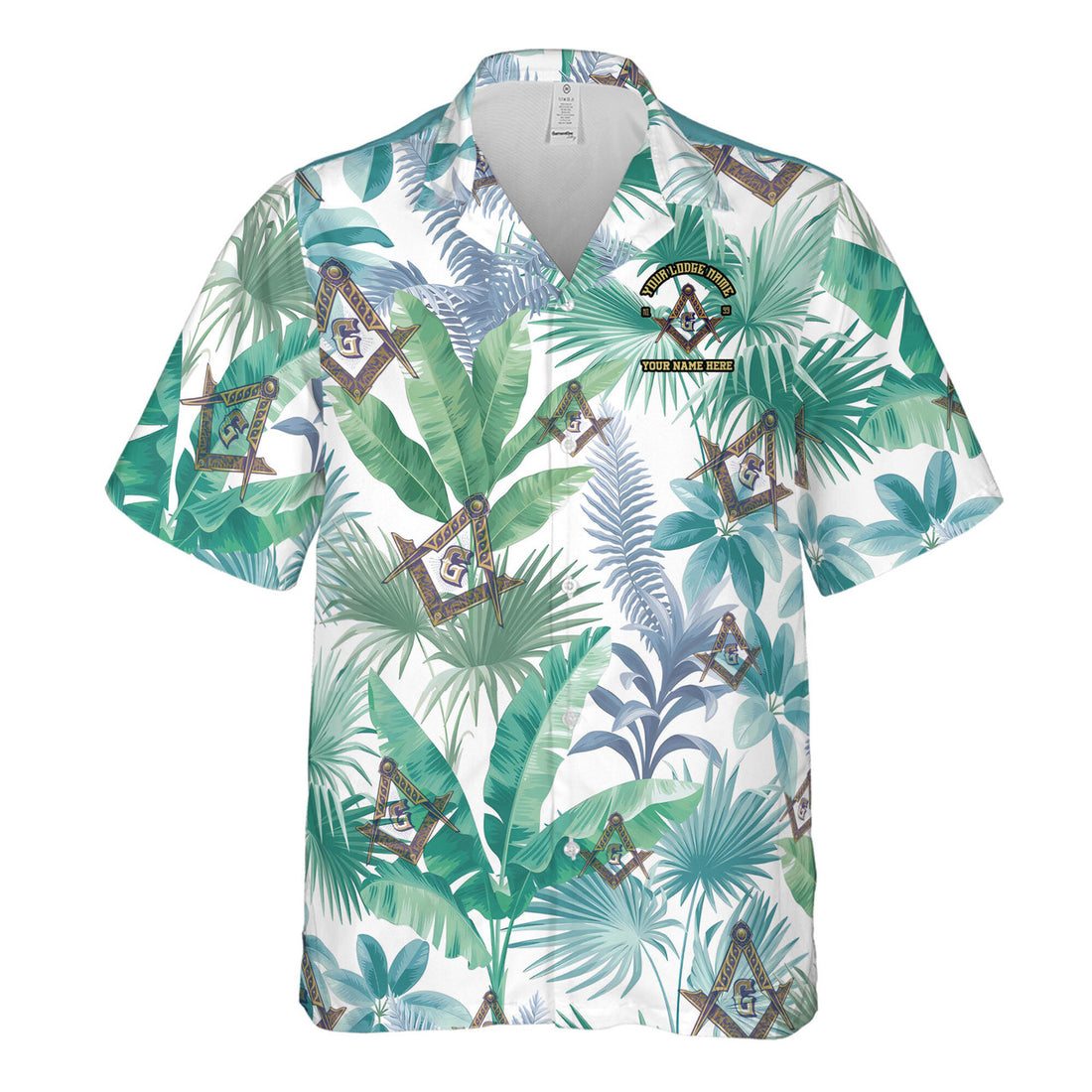 Personalized Freemasson Tropical Palm Leaf Hawaiian Shirt S-5XL - FUKAMASONIC