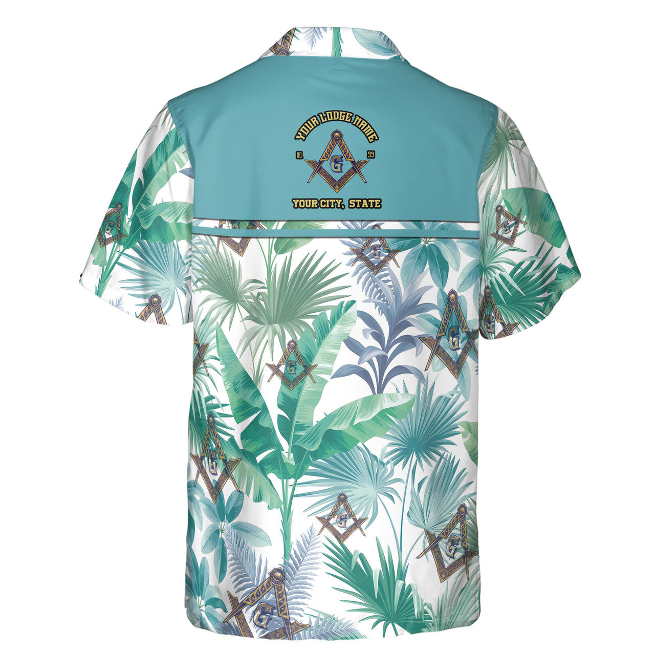 Personalized Freemasson Tropical Palm Leaf Hawaiian Shirt S-5XL - FUKAMASONIC