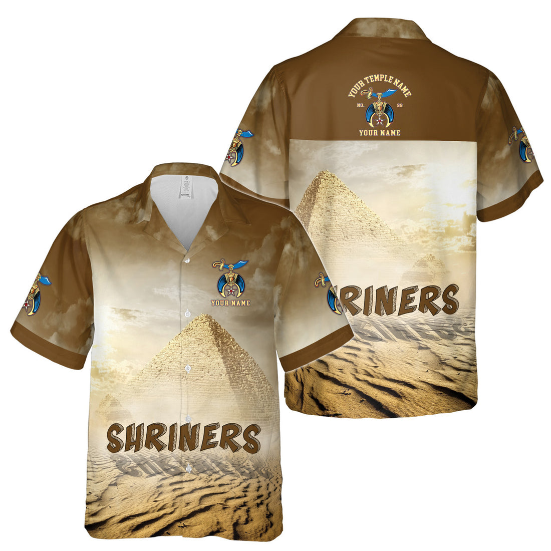 Personalized Egypt Desert Shrines Noble Hawaiian Shirt S-5XL - FUKAMASONIC