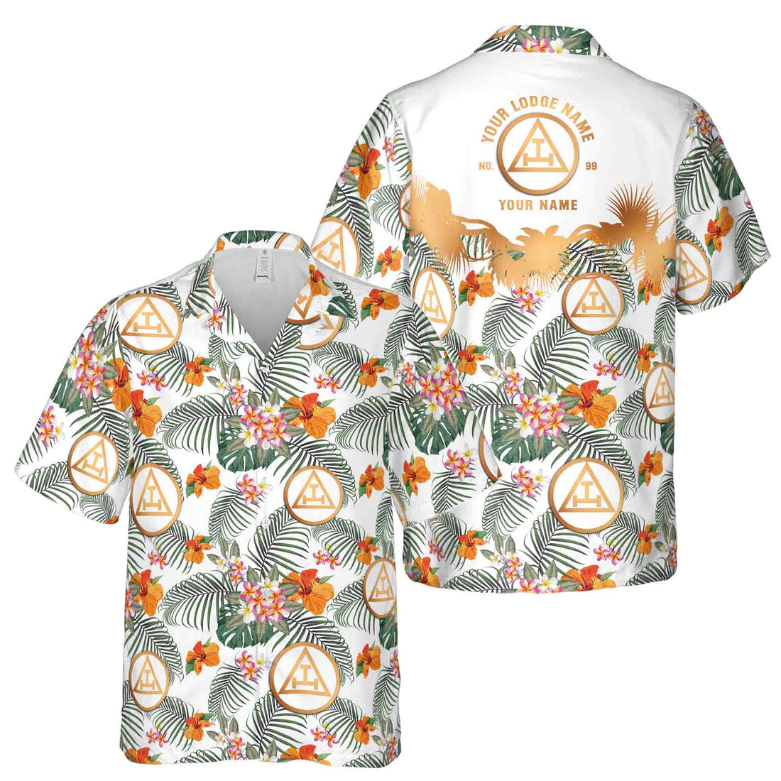 Customized Royal Arch Masonry Palm Leaf Hawaiian Shirt S-5XL - FUKAMASONIC