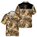 Customized Scottish Rite 33 Brown Tropical Floral Hawaiian Shirt S-5XL - FUKAMASONIC
