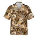 Customized Scottish Rite 33 Brown Tropical Floral Hawaiian Shirt S-5XL - FUKAMASONIC
