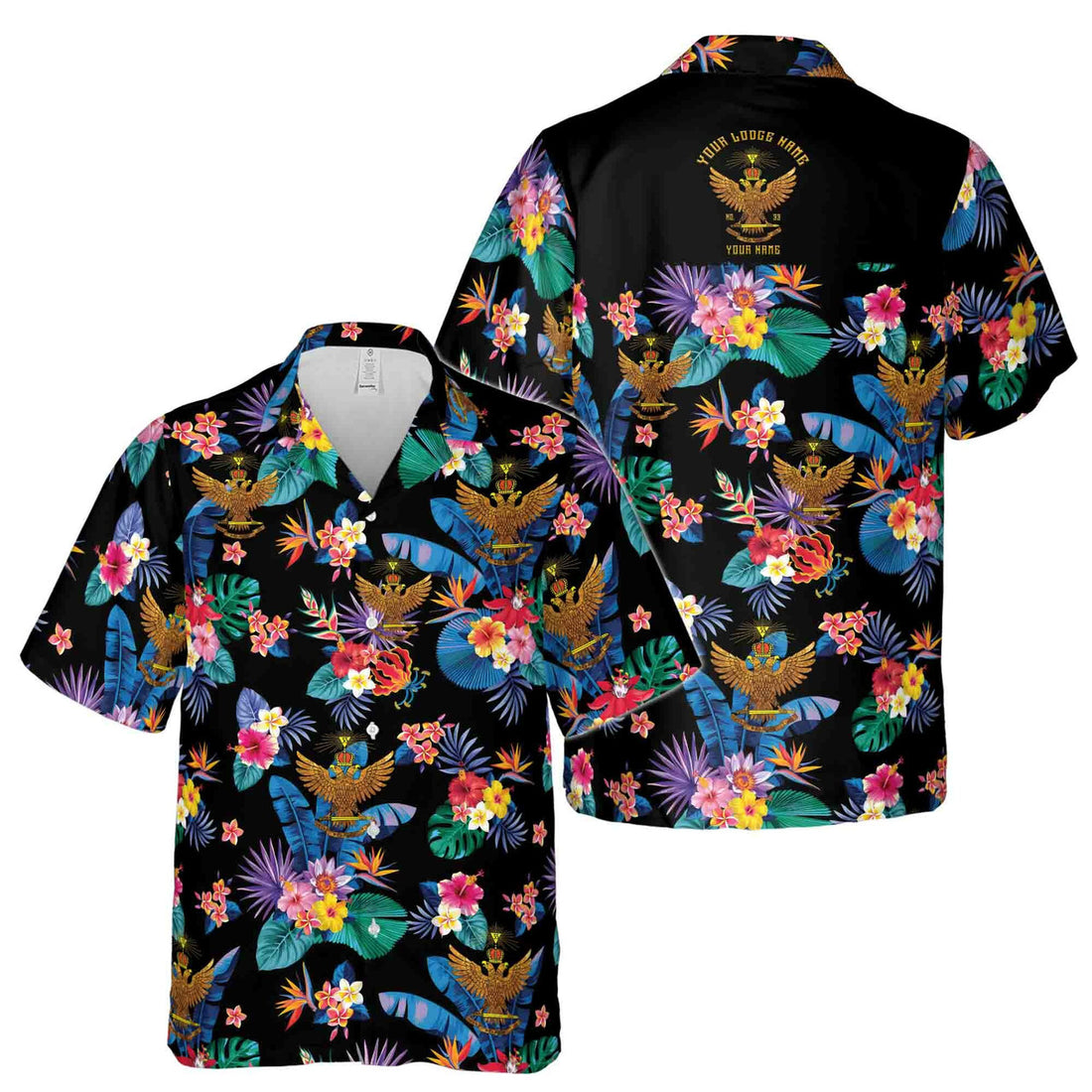 Customized Scottish Rite 33 Colorful Palm Leaf Hawaiian Shirt S-5XL - FUKAMASONIC