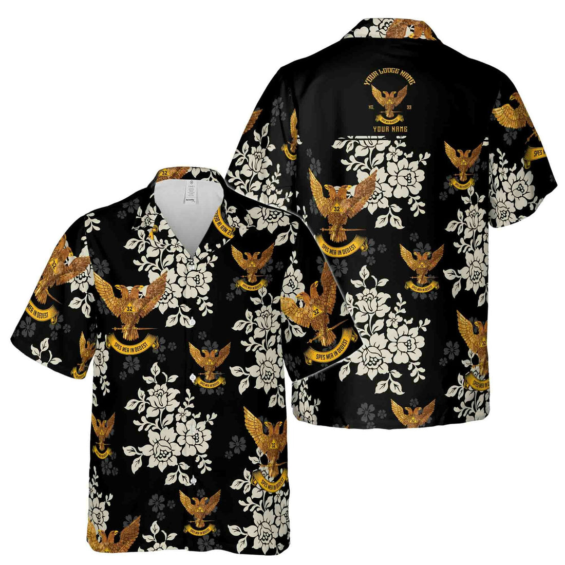 Customized Scottish Rite 32 Tropical Floral Hawaiian Shirt S-5XL - FUKAMASONIC