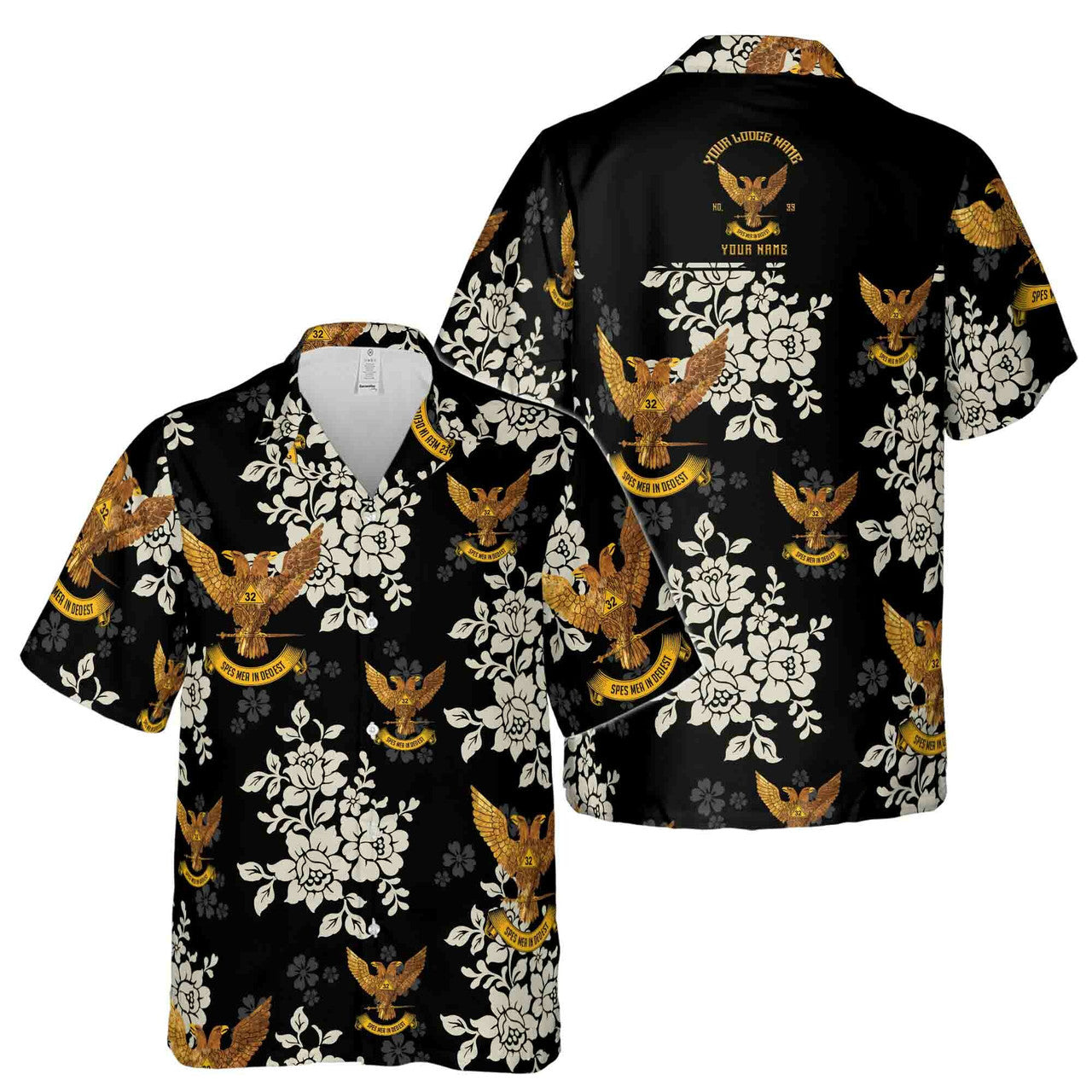 Customized Scottish Rite 32 Tropical Floral Hawaiian Shirt S-5XL - FUKAMASONIC