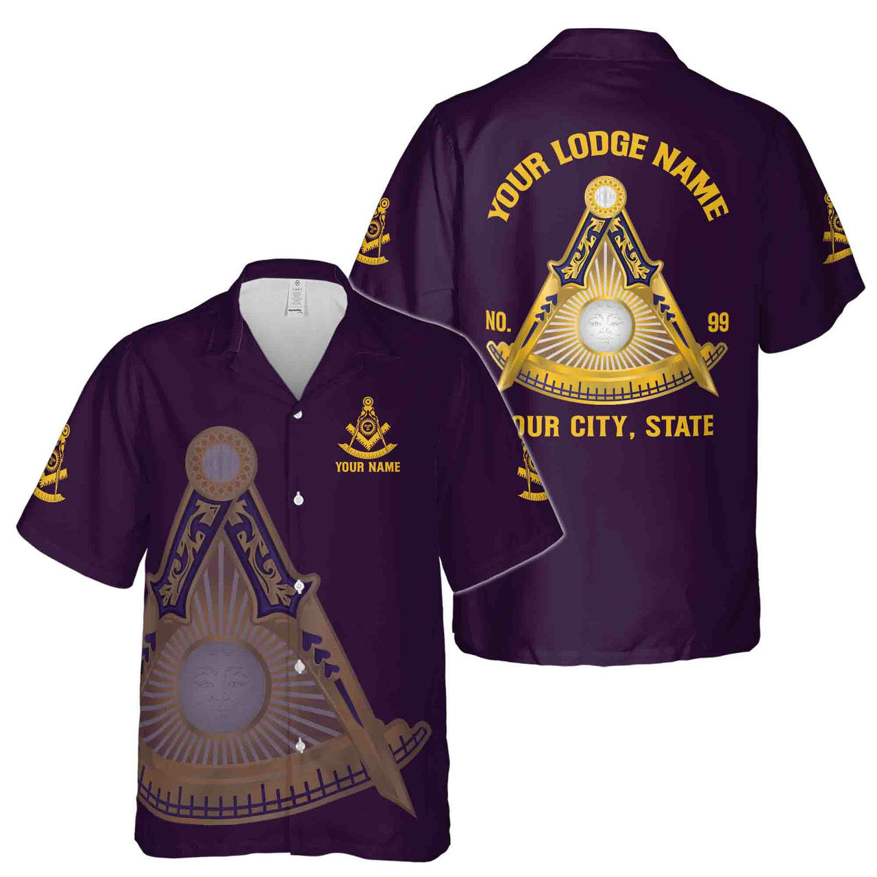 Customized Freemasonry Past Master Masonic Hawaiian Shirt S-5XL - FUKAMASONIC