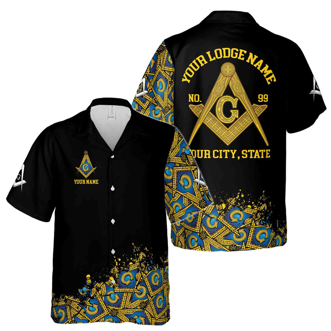 Customized Blue Lodge Master Mason Mansonic Hawaiian Shirt S-5XL - FUKAMASONIC