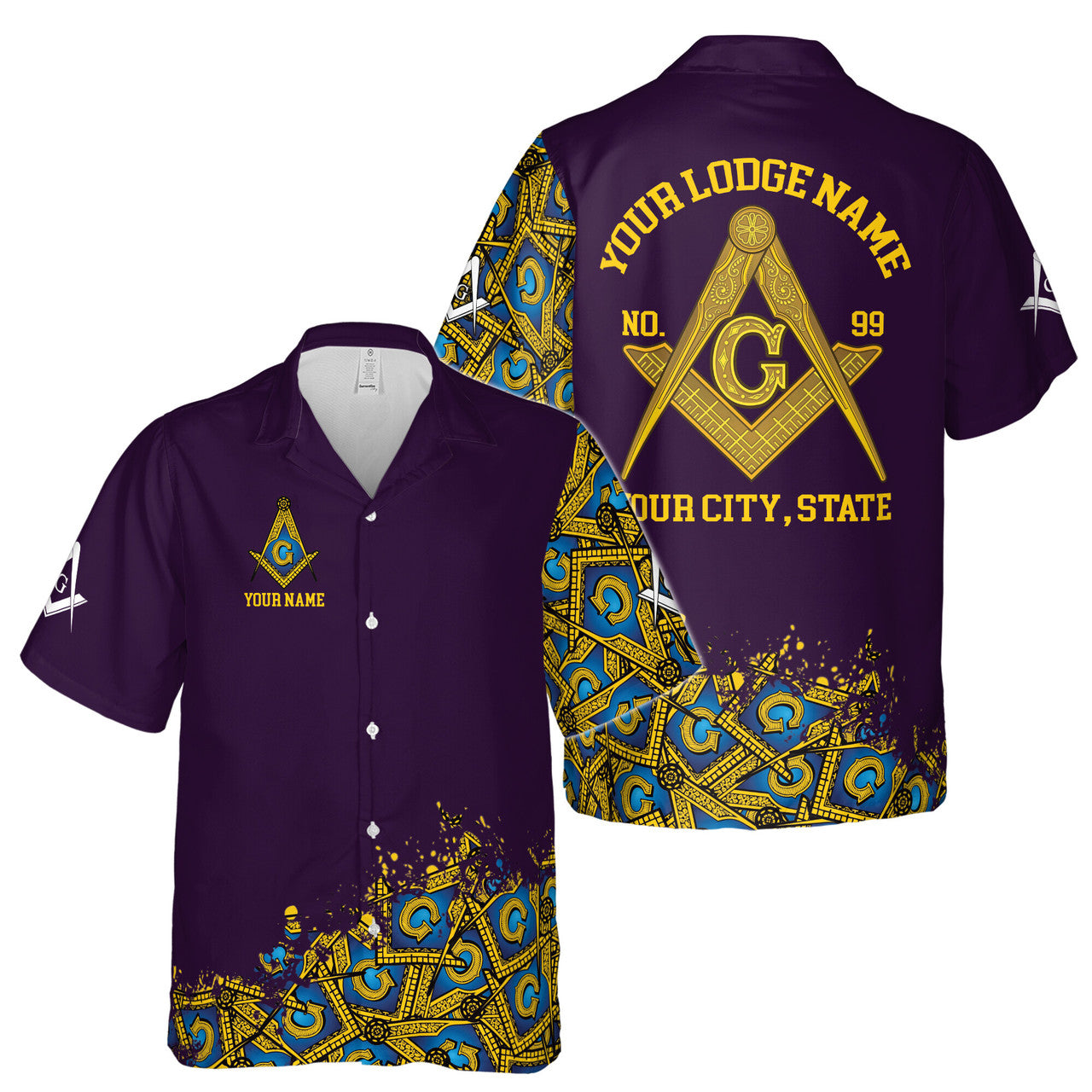 Customized Blue Lodge Master Mason Mansonic Hawaiian Shirt S-5XL - FUKAMASONIC
