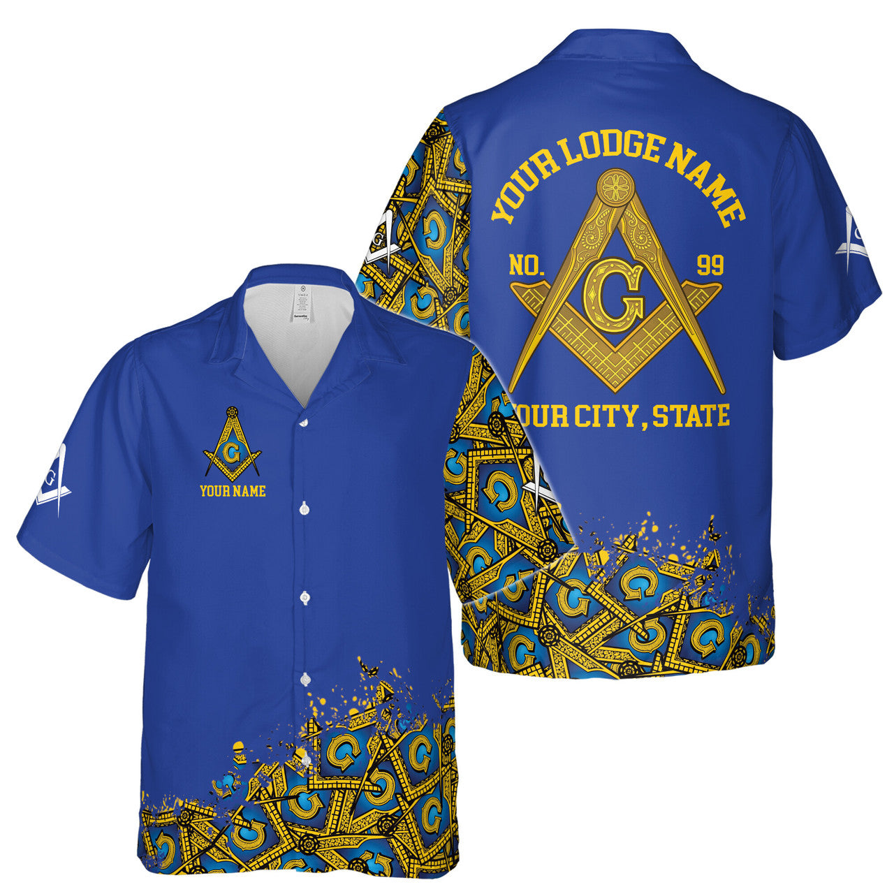 Customized Blue Lodge Master Mason Mansonic Hawaiian Shirt S-5XL - FUKAMASONIC