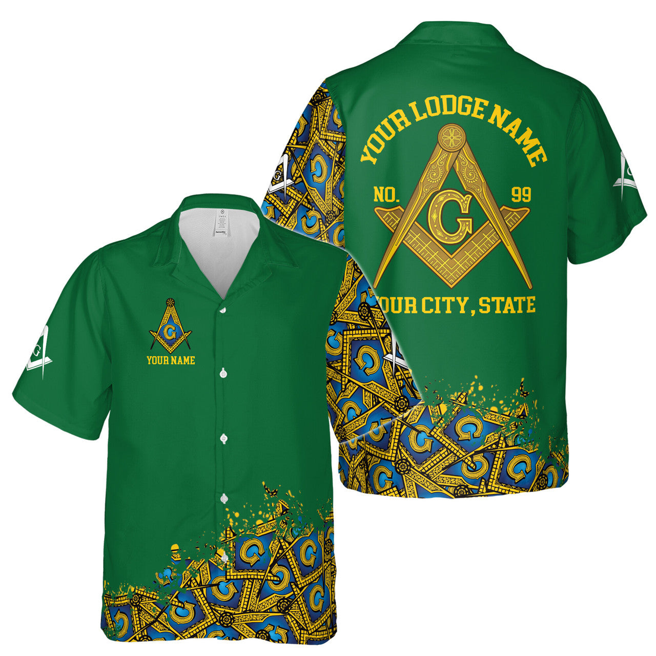 Customized Blue Lodge Master Mason Mansonic Hawaiian Shirt S-5XL - FUKAMASONIC