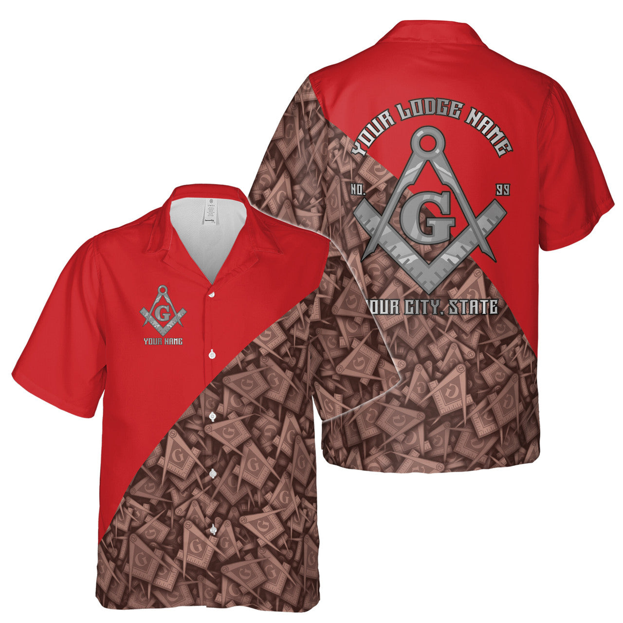 Customized Masonry Master Mason Multi-color Hawaiian Shirt S-5XL - FUKAMASONIC