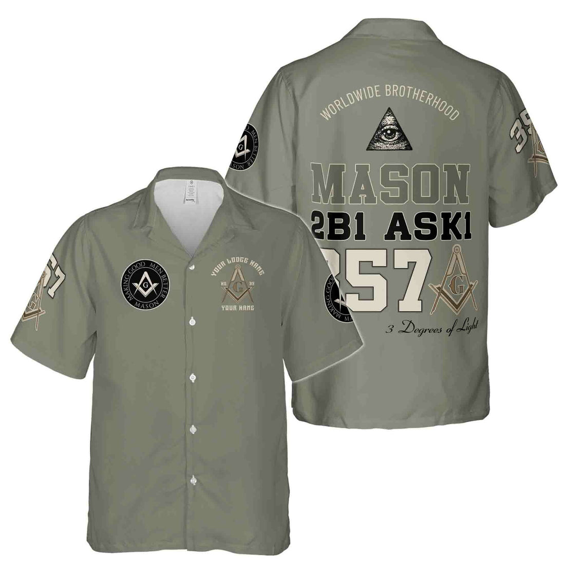 Customized Name Mason Making Good Man Better 357 Hawaiian Shirt S-5XL - FUKAMASONIC
