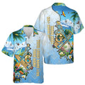 Custom Masonic Freemasonry Blue Tropical Nature Hawaiian Shirt S-5XL - FUKAMASONIC
