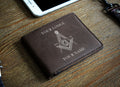 Customized Masonic Master Mason Symbol Leatherette Bifold Wallet - FUKAMASONIC