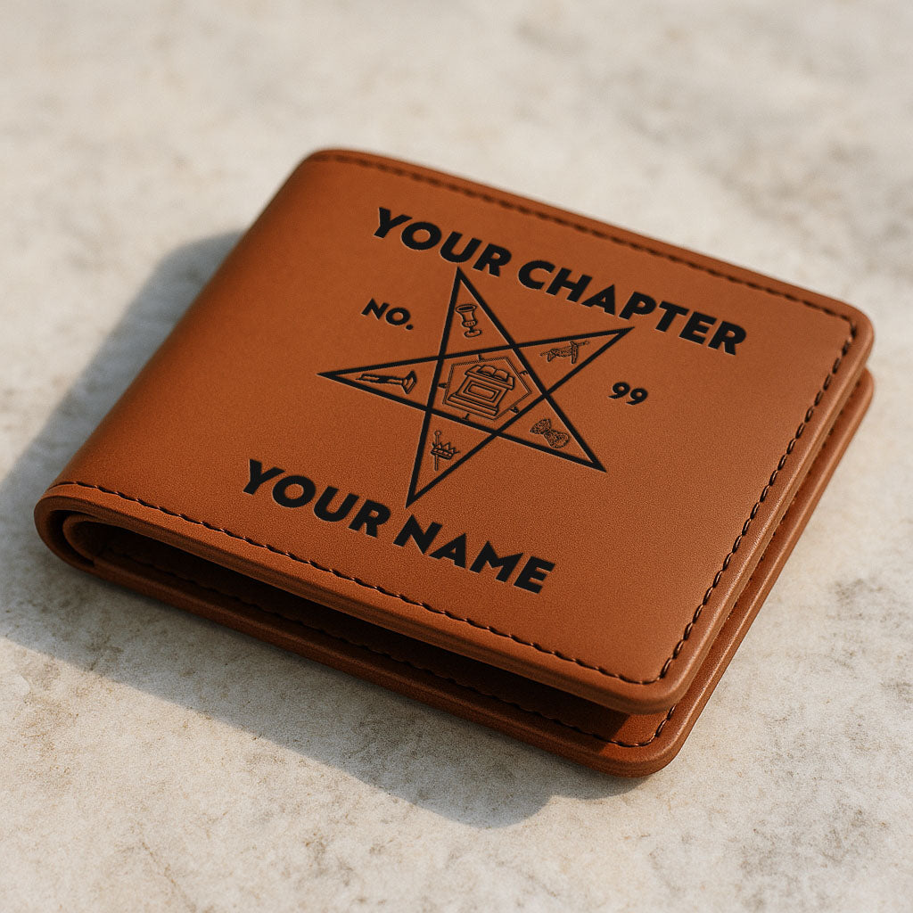 Customized OES Pentagon Up Symbol Leatherette Bifold Wallet
