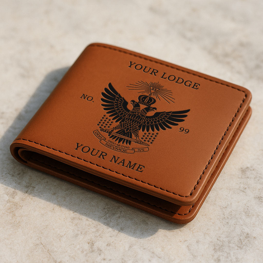 Customized Wing Up Rite of Scottish 33rd Symbol Leatherette Bifold Wallet