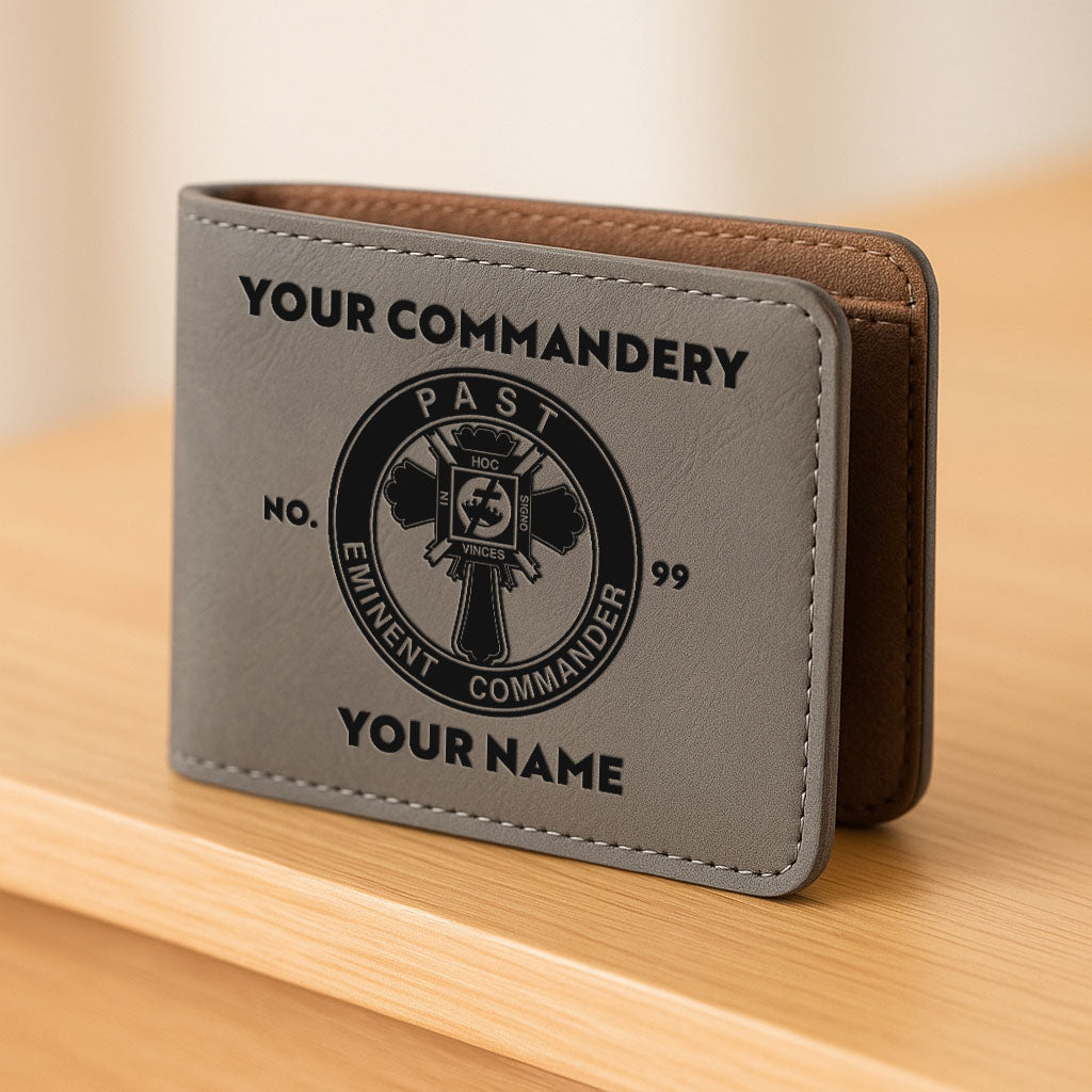 Custom Knights Templar Past Eminent Commander Leatherette Bifold Wallet