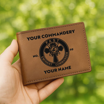 Custom Knights Templar Past Eminent Commander Leatherette Bifold Wallet