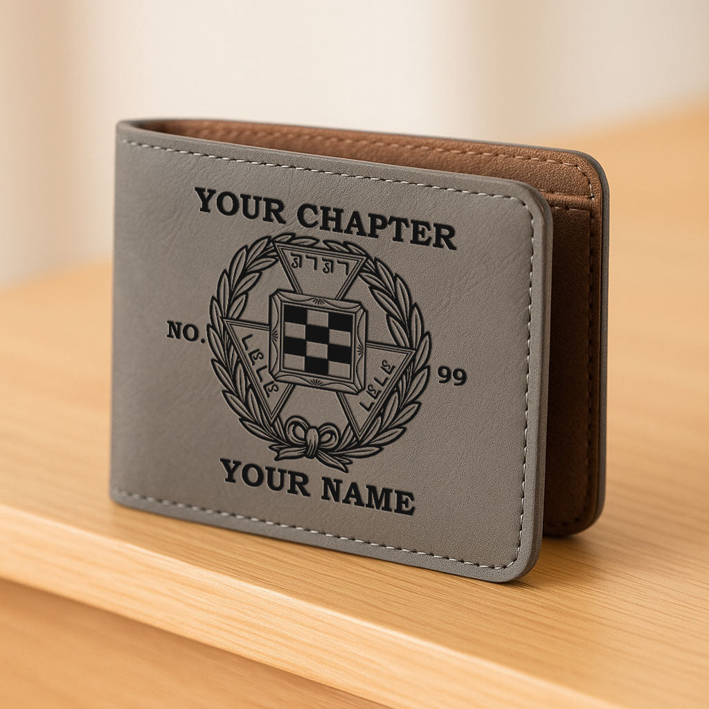 Customized Royal Arch Past Grand High Priest Symbol Leatherette Bifold Wallet