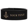 Custom Masonic Master Mason Symbol Engraved Leatherette Cuff Wristband - FUKAMASONIC