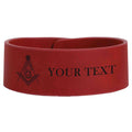 Custom Masonic Master Mason Symbol Engraved Leatherette Cuff Wristband - FUKAMASONIC