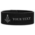 Custom Masonic Master Mason Symbol Engraved Leatherette Cuff Wristband - FUKAMASONIC